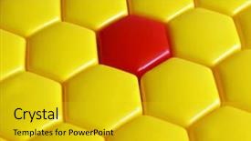  Presentation with hexagons - Presentation enhanced with puzzle medical - pattern from yellow and red background and a gold colored foreground