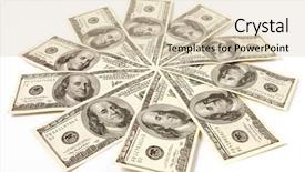  Presentation with 20 dollar bill - PPT layouts consisting of pattern made from dollar bills background and a lemonade colored foreground