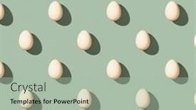  Presentation with food white - Slides consisting of pattern-made-of-white-eggs background and a light gray colored foreground