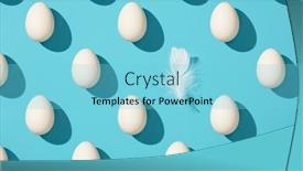  Presentation with bird eggs - Colorful PPT theme enhanced with pattern-made-of-white-eggs backdrop and a light blue colored foreground