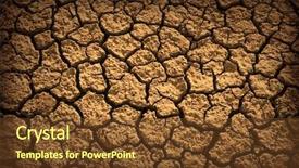  Presentation with cracked - Slide deck consisting of pattern of cracked and dried soil under the sun background and a tawny brown colored foreground