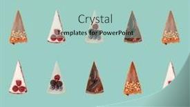  Presentation with pies - PPT layouts with pattern of different pies and cheesecakes with berries isolated over white background and a mint green colored foreground