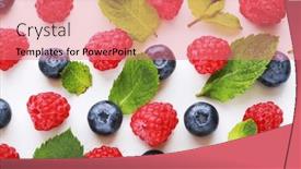  Presentation with blueberries - Slide deck with pattern-of-fresh-blueberries background and a coral colored foreground