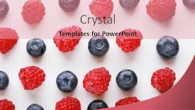  Presentation with blueberries - Presentation having pattern-of-fresh-blueberries background and a coral colored foreground