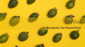  Presentation with pop art - Slide set consisting of pattern-of-fresh-feijoa-fruits background and a gold colored foreground