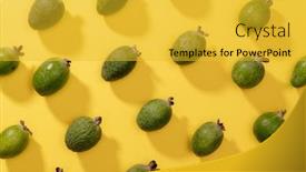  Presentation with pop art - PPT layouts having pattern-of-fresh-feijoa-fruits background and a yellow colored foreground