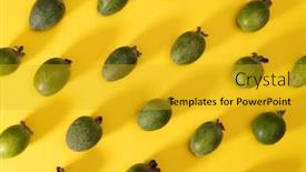  Presentation with pop art - Colorful slide deck enhanced with pattern-of-fresh-feijoa-fruits backdrop and a gold colored foreground