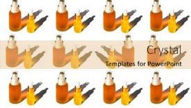  Presentation with high quality - PPT theme featuring pattern-of-two-perfume-cosmetic background and a yellow colored foreground