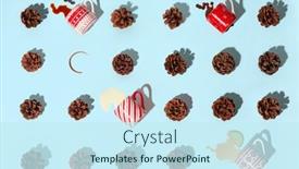  Presentation with cacao tree - Cool new slide deck with pattern-of-various-coniferous-tree backdrop and a cool aqua colored foreground