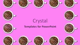  Presentation with high quality - PPT theme consisting of pattern-of-white-coffee-cups background and a white colored foreground