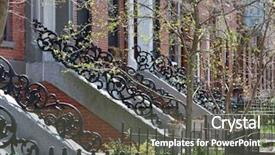  Presentation with boston - Cool new slide set with pattern on decorative handrails granit backdrop and a dark gray colored foreground