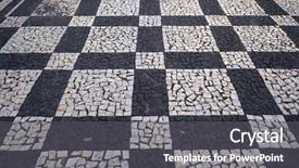  Presentation with mosaic pavement - Cool new slide set with pattern on streets and squares backdrop and a gray colored foreground