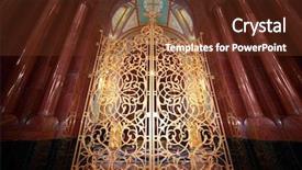  Presentation with christ - Audience pleasing theme consisting of patterned gilt door inside cathedral backdrop and a  colored foreground