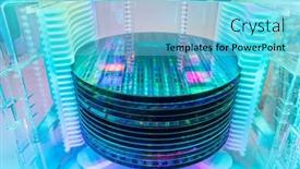  Presentation with designs - Presentation design having patterned-silicon-wafers background and a cyan colored foreground