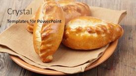  Presentation with rustic - Audience pleasing theme consisting of patties-on-a-rustic-plate backdrop and a coral colored foreground