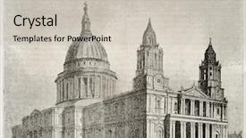  Presentation with old london - Audience pleasing presentation theme consisting of paul cathedral old view london backdrop and a light gray colored foreground