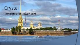  Presentation with peter - Presentation theme with paul fortress st petersburg russia background and a light blue colored foreground