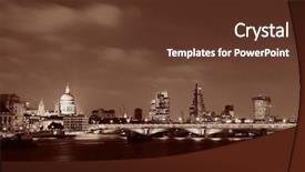 Presentation with london at night - Audience pleasing presentation design consisting of pauls cathedral over thames river backdrop and a tawny brown colored foreground