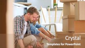  Presentation with pause - Theme with pause - young couple moving in new background and a coral colored foreground
