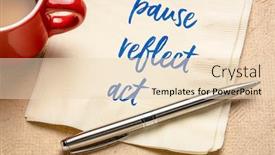  Presentation with pause - Slide deck consisting of pause-reflect-act-concept-inspirational background and a lemonade colored foreground