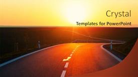  Presentation with farmland - Presentation design featuring paved-road-winds-through-farmland background and a white colored foreground