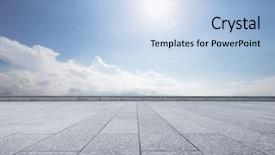  Presentation with sunny sky - Cool new presentation design with pavement - empty tile floor in blue backdrop and a light blue colored foreground