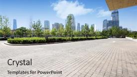  Presentation with road pavement - Cool new slide deck with pavement - office building exterior with brick backdrop and a light gray colored foreground