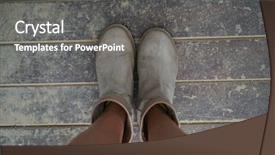  Presentation with ankle - Cool new PPT theme with business shoes pavement - top view of woman's suede backdrop and a gray colored foreground