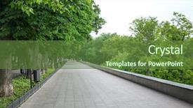  Presentation with road pavement - Audience pleasing slide set consisting of pavement in the summer park backdrop and a tawny brown colored foreground