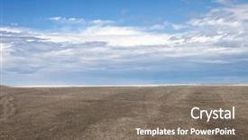  Presentation with road pavement - Audience pleasing PPT theme consisting of pavement road - blue sky and brown ground backdrop and a gray colored foreground