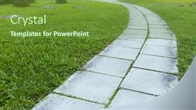  Presentation with pavement - Audience pleasing PPT theme consisting of pavement-walk-path-in-park backdrop and a tawny brown colored foreground