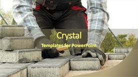  Presentation with concrete pavement - Slide deck consisting of paver laying driveway pavement background and a tawny brown colored foreground