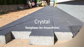  Presentation with concrete - Beautiful presentation featuring pavers - concrete paver blocks laid near backdrop and a gray colored foreground