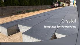  Presentation with concrete block - Audience pleasing presentation theme consisting of pavers - concrete paver blocks laid near backdrop and a gray colored foreground