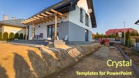  Presentation with concrete - PPT theme enhanced with pavers - concrete paver blocks laid near background and a tawny brown colored foreground