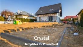  Presentation with concrete pouring during commercial concreting - Presentation design consisting of pavers - concrete paver blocks laid near background and a coral colored foreground