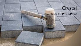  Presentation with rubber - Slide set enhanced with pavers - concrete paver blocks laid background and a light gray colored foreground