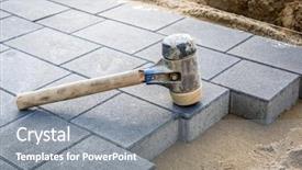  Presentation with concrete block - Colorful PPT theme enhanced with pavers - concrete paver blocks laid backdrop and a gray colored foreground