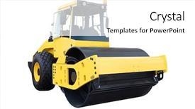  Presentation with microwave imaging image of modern - Slide set with pavers - image of a road rollers background and a white colored foreground