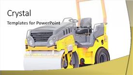  Presentation with road safety to security reduce - Cool new presentation theme with pavers - image of a road rollers backdrop and a white colored foreground