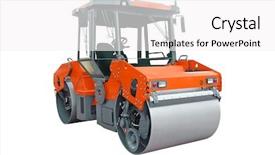  Presentation with road safety to security reduce - Colorful slide deck enhanced with pavers - image of a road rollers backdrop and a white colored foreground