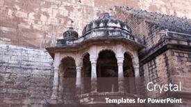  Presentation with india fort - Presentation design featuring pavilion-and-exterior-architecture background and a dark gray colored foreground