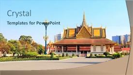  Presentation with phnom penh - Presentation theme with pavilion-in-garden-of-royal background and a arctic colored foreground