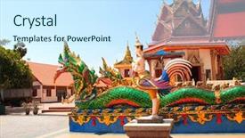  Presentation with pulau - Audience pleasing presentation theme consisting of pavilion in pulau tikus thai backdrop and a cool aqua colored foreground