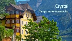  Presentation with green architecture - Colorful theme enhanced with paving - hallstatt austria vintage architecture backdrop and a  colored foreground