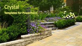  Presentation with paving - Theme featuring paving - natural stone landscaping in front background and a tawny brown colored foreground