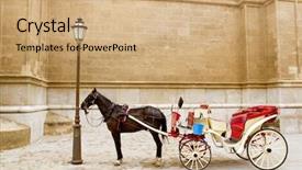  Presentation with horse - Cool new presentation design with paving stones - carriage with horse in majorca backdrop and a coral colored foreground