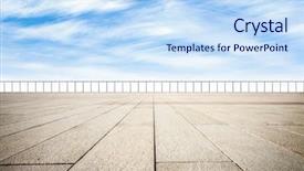  Presentation with sky blue - Colorful PPT layouts enhanced with paving stones - square and blue sky backdrop and a  colored foreground