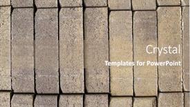  Presentation with brick paving - Slide set having paving-stones-cement-bricks-construction background and a coral colored foreground