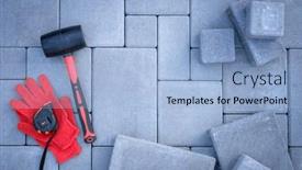 Presentation with paving - Theme having paving-stones-paving-background-closeup background and a light blue colored foreground
